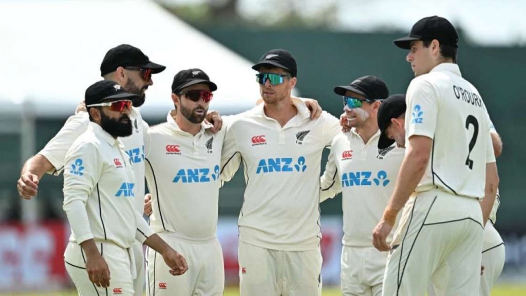 New Zealand team during a Test match