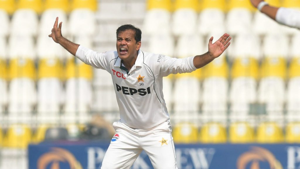 Noman taking a Test wicket
