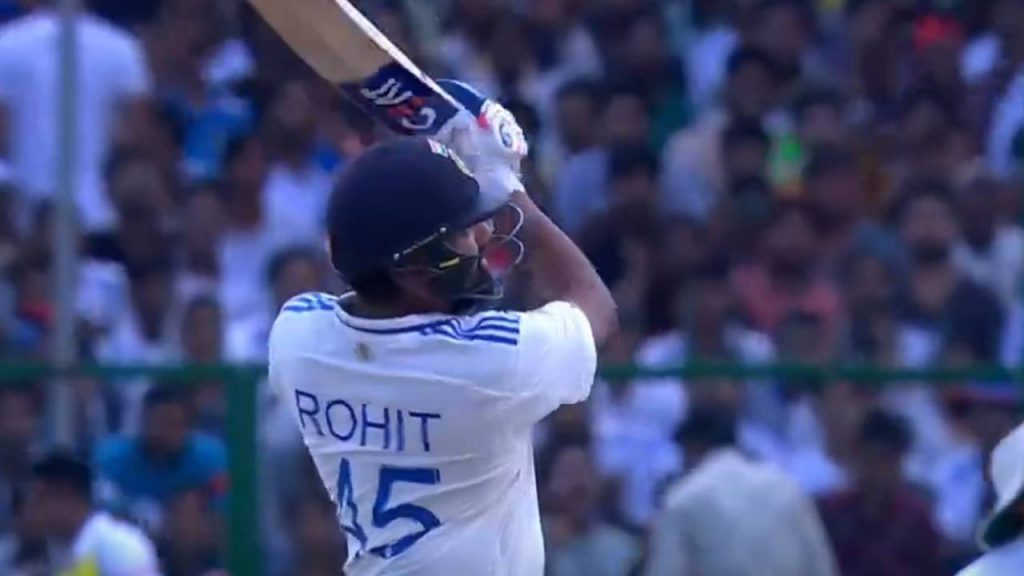 Rohit Sharma batting during a Test match