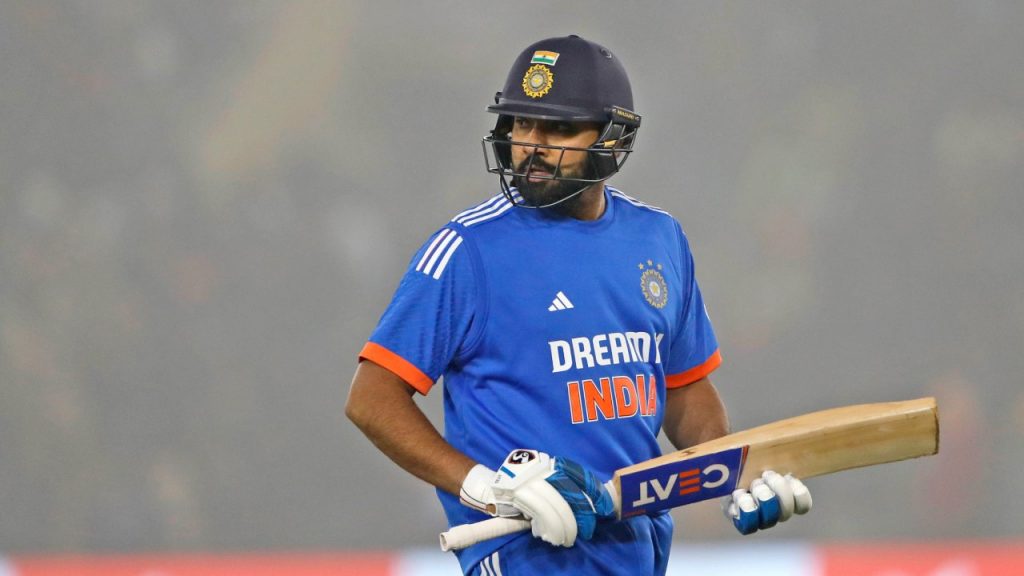 Rohit batting during a T20I