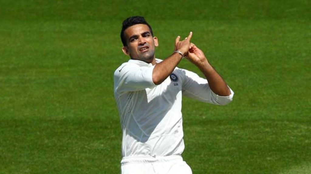 Zaheer bowling during a Test match
