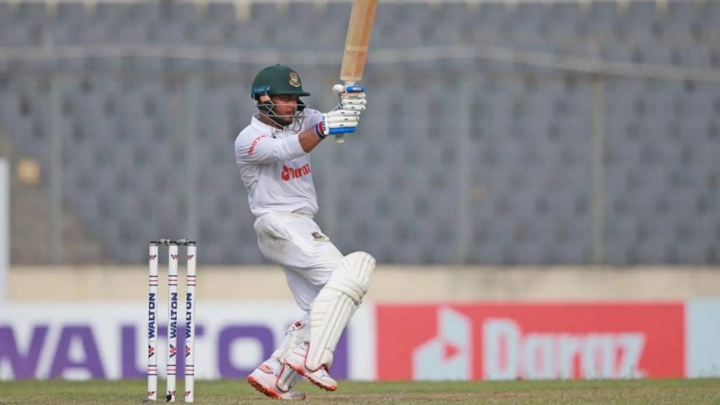 Zakir Hasan batting during a Test match