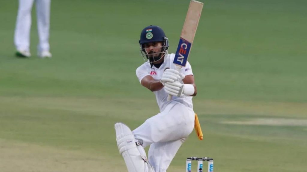 Iyer batting during a Test match