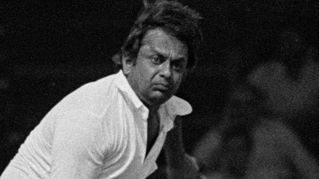 Prasanna bowling during a Test match
