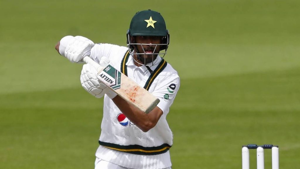 Masood batting during a Test match