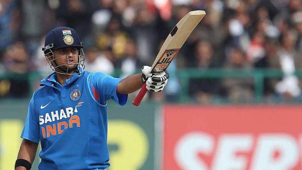 Raina batting during an ODI